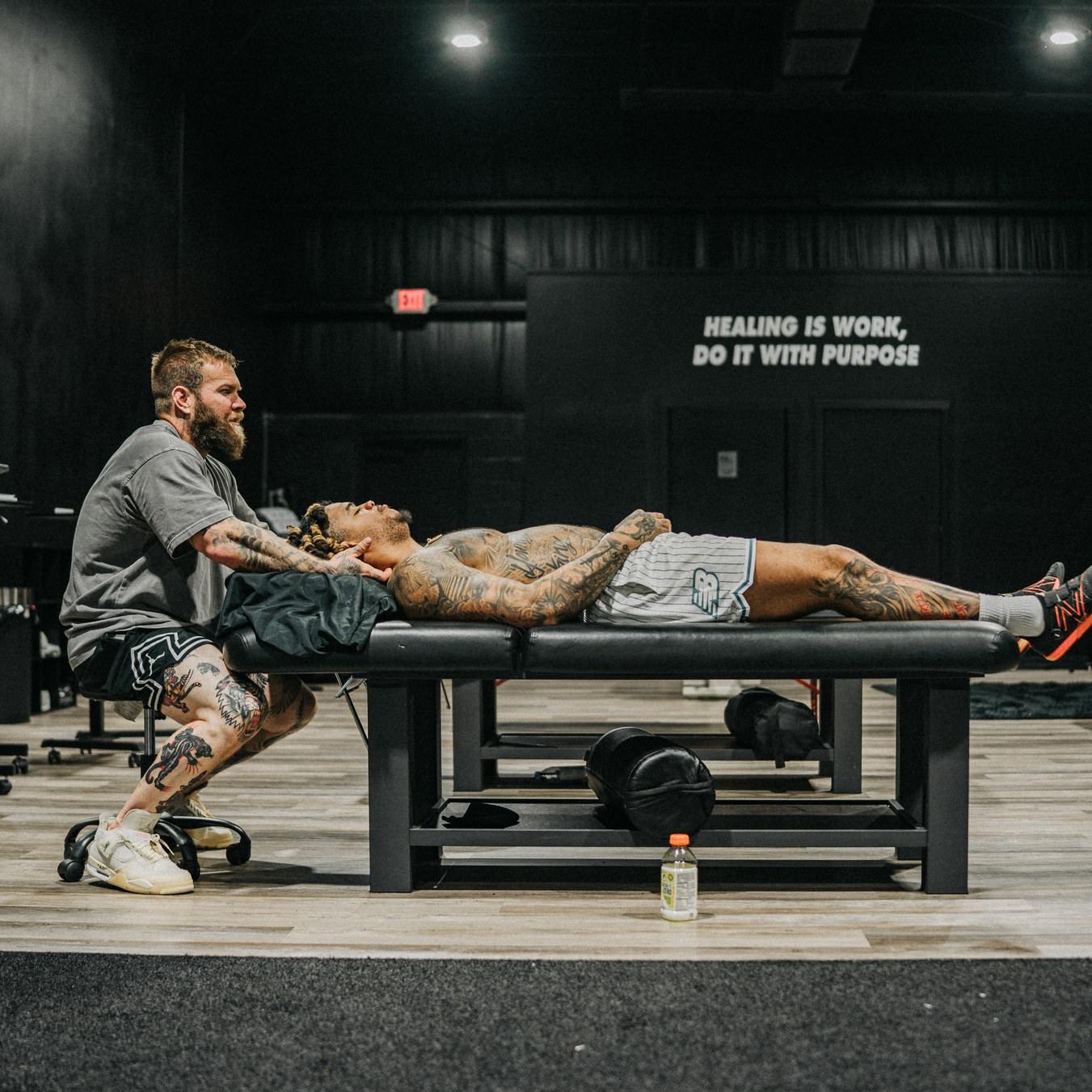 Treating an athlete in the clinic